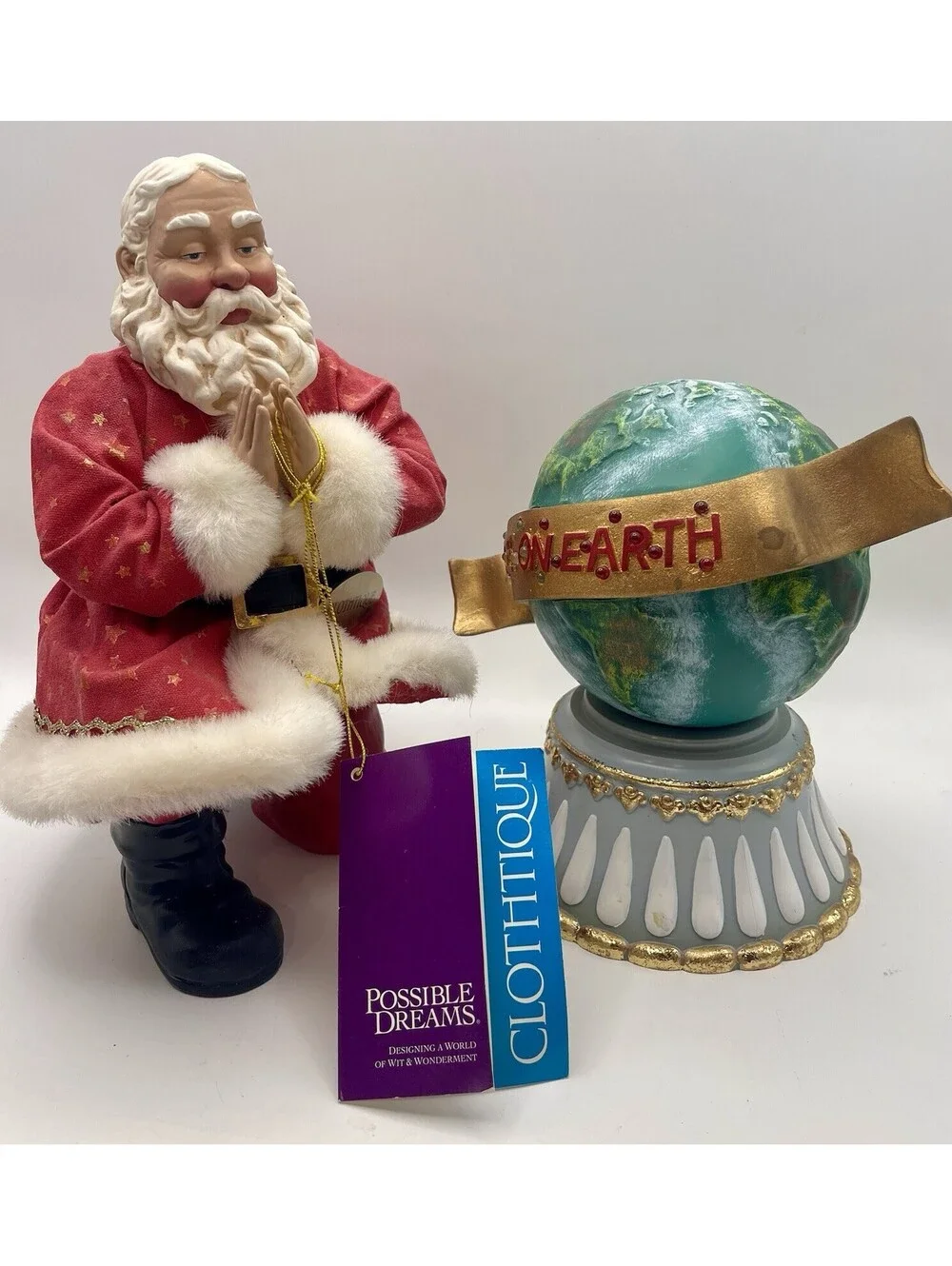 Possible Dreams Clothique Pray For Peace 2000 Musical Praying Santa #713272
